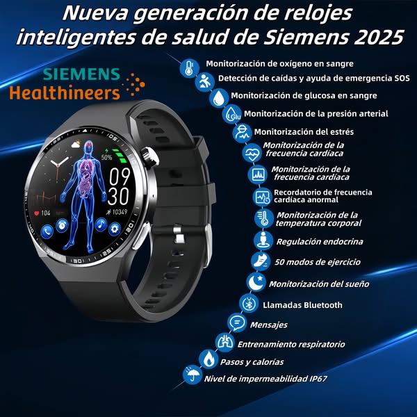 El reloj de terapia láser de Siemens controla la frecuencia cardiaca, la tensión arterial y el azúca