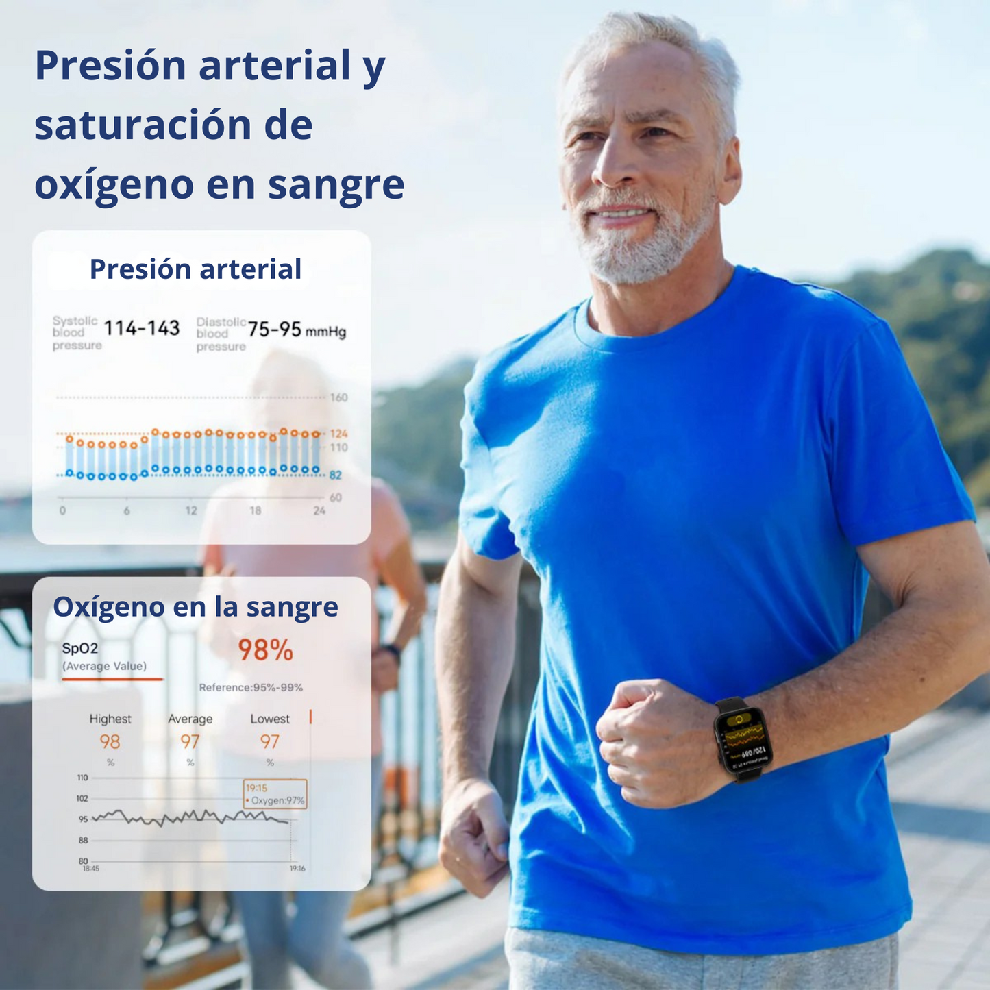Medidor de glucosa en sangre multifuncional  GLUCOMEDIC + Reloj Monitorizador - COMPRA 1 Y RECIBE OTRO GRATIS